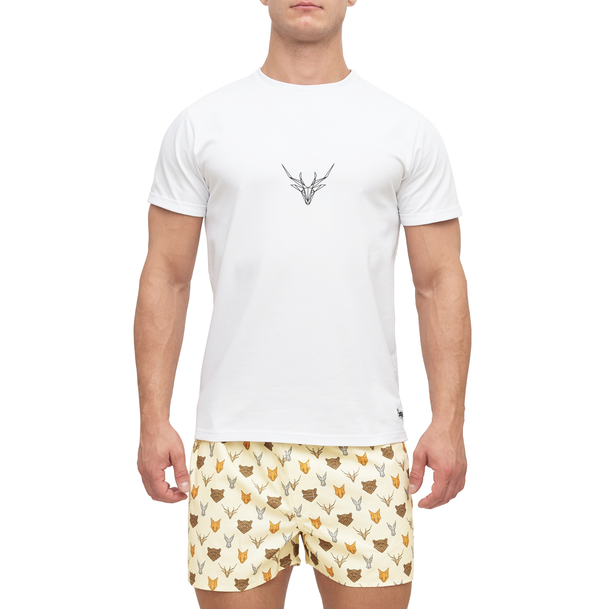 E-shop Slippsy Pánske tričko Animal biele/L