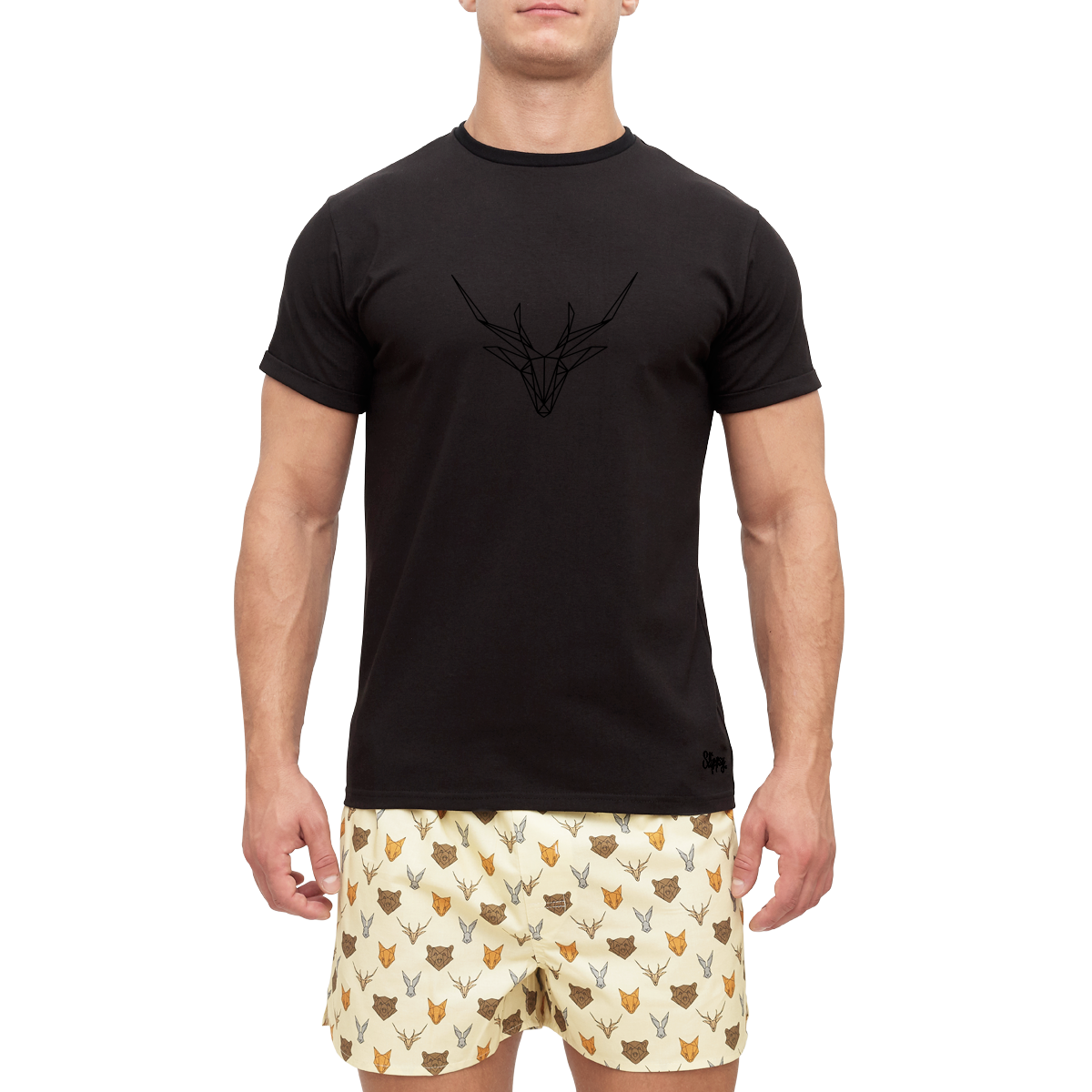 E-shop Slippsy Pánske tričko Animal čierne/L